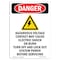 Signmission OSHA Danger Sign, 10" Height, Rigid Plastic, Hazardous Voltage, Portrait, V-2316 OS-DS-P-710-V-2316 - alternate 1